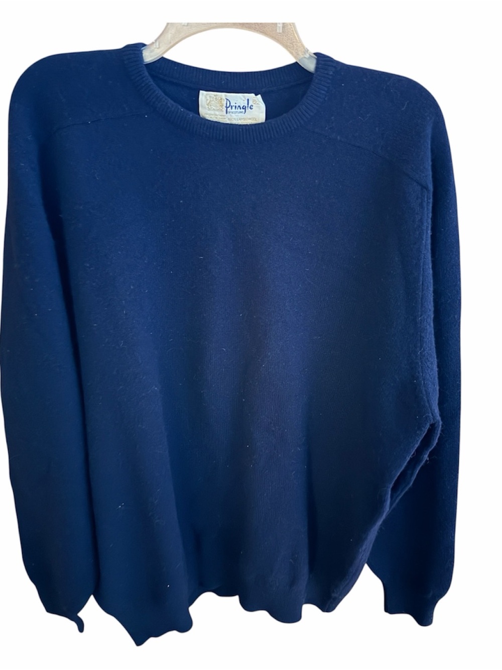 Pringle Vintage Navy Blue Crewneck 100% Lambswool Sweater